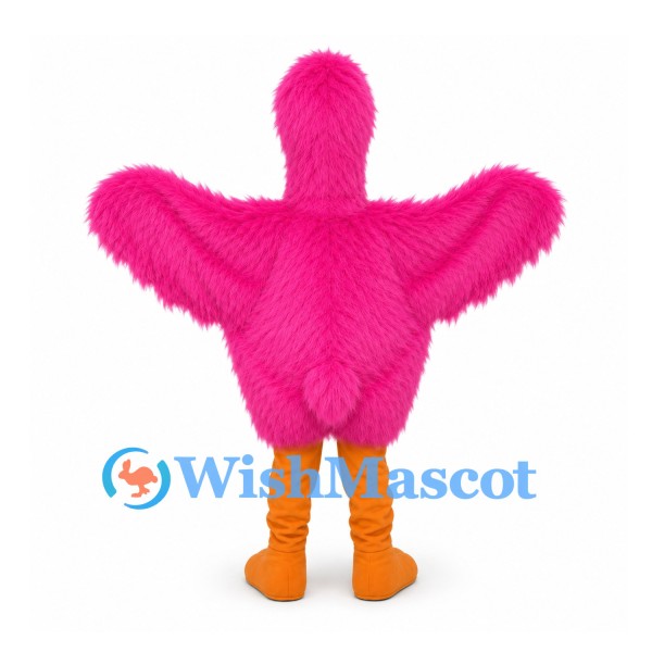 Flamingo Mascot Costume in Pink with Broad Wings