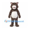 Leopard Mascot Costume in Gray Brown with Dark Spots