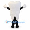 Tooth Mascot Costume in White with Smiling Face