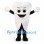 Tooth Mascot Costume in White with Smiling Face