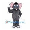 Elephant Mascot Costume in Gray with Pink Ears