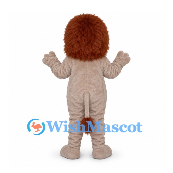 Lion Mascot Costume in Cream with Brown Mane