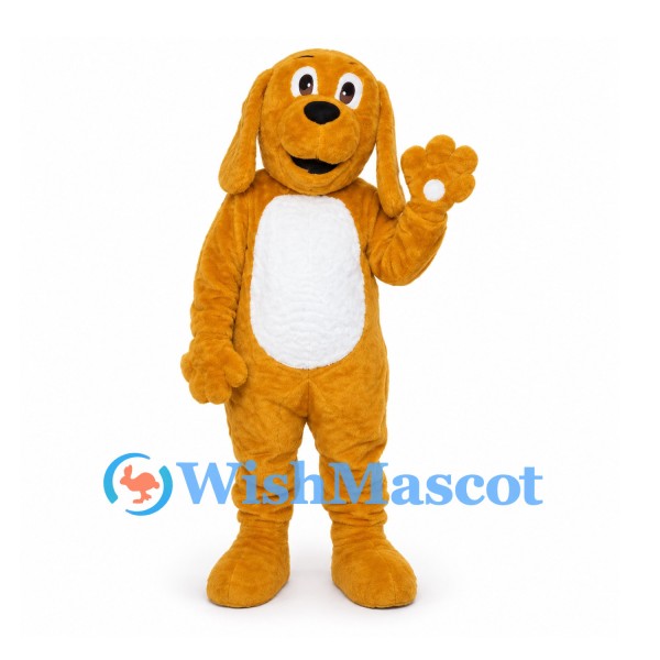 Dog Mascot Costume in Golden Brown with White Belly