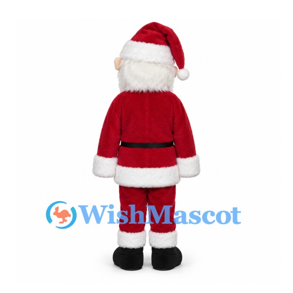 Santa Claus Mascot Costume with Red Suit and White Beard