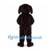 Dog Mascot Costume in Dark Brown with White Face Stripe