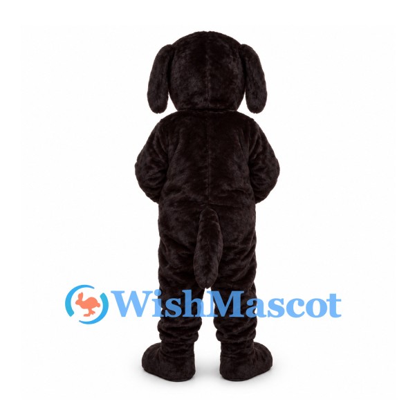 Dog Mascot Costume in Dark Brown with White Face Stripe