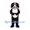 Dog Mascot Costume in Dark Brown with White Face Stripe