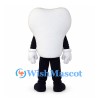Tooth Mascot Costume with Blue Eyes and Wide Smile