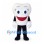 Tooth Mascot Costume with Blue Eyes and Wide Smile