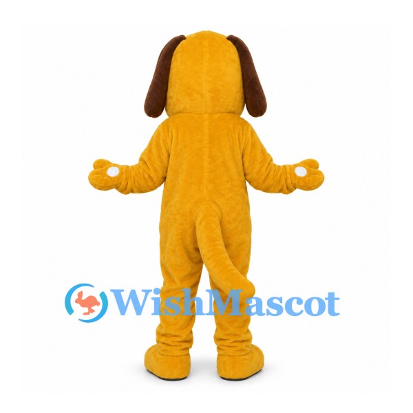 Dog Mascot Costume in Yellow with Brown Ears