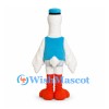 Goose Mascot Costume with Blue Vest and Top Hat