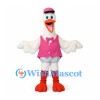 Goose Mascot Costume with Pink Vest and Top Hat