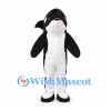 Killer Whale Mascot Costume in Black with White Belly