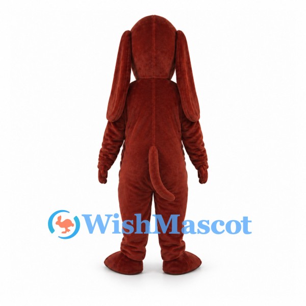 Basset Hound Mascot Costume in Brown with Long Drooping Ears