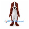 Basset Hound Mascot Costume in Brown with Long Drooping Ears
