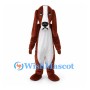 Basset Hound Mascot Costume in Brown with Long Drooping Ears