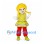 Girl Mascot Costume with Blonde Braids and Lime Green Dress