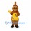 Dinosaur Mascot Costume in Orange with Yellow Belly and Black Spots