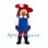 Musketeer Mascot Costume with Red Feathered Hat and Blue Tabard