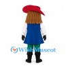 Musketeer Mascot Costume with Red Hat and Green Pants