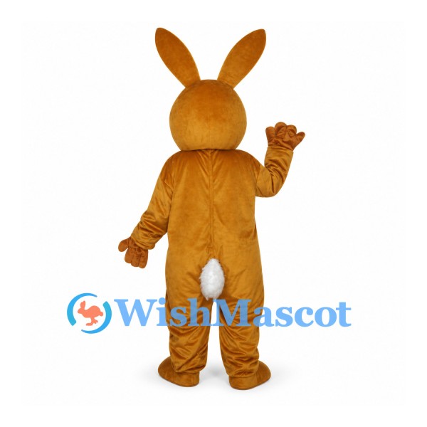 Rabbit Mascot Costume in Brown with Cream Muzzle and Tall Ears