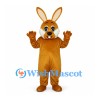 Rabbit Mascot Costume in Brown with Cream Muzzle and Tall Ears