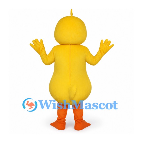 Duck Mascot Costume in Yellow with Orange Feet and Bill