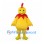 Chicken Mascot Costume in Yellow with Red Comb and Neck Trim