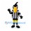Bird Mascot Costume in Black and White with Star Pattern