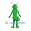 Ant Mascot Costume in Green with Antennae and Segmented Body