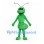 Ant Mascot Costume in Green with Antennae and Segmented Body