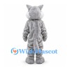 Wolf Mascot Costume in Gray with White Belly and Muzzle