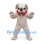 Bulldog Mascot Costume in Gray with Spotted Belly and Red Collar