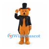 Bear Mascot Costume with Black Top Hat and Tailcoat