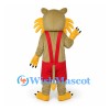 Lion Mascot Costume with Red Shorts and Suspenders