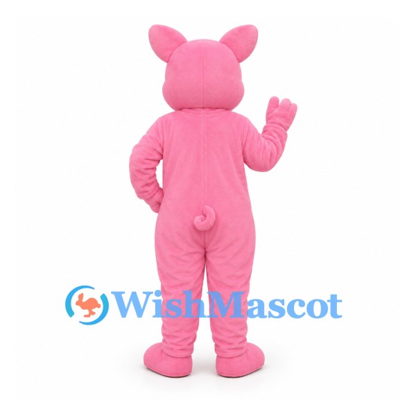 Pig Mascot Costume in Pink with Blue Eyes