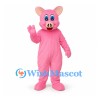 Pig Mascot Costume in Pink with Blue Eyes