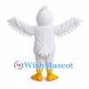White Bird Mascot Costume with Outstretched Wings and Yellow Beak