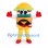 Hamburger Mascot Costume with Layered Bun and Red Gloves