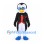 Penguin Mascot Costume with Glasses and Black Tailcoat