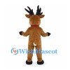 Reindeer Mascot Costume in Brown with Black Antlers