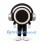 Headphones Mascot Costume with Round Black Speaker Body