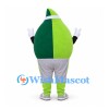 Water Drop Mascot Costume in Green with White Shorts