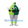 Water Drop Mascot Costume in Green with White Shorts