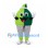 Water Drop Mascot Costume in Green with White Shorts