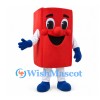 Book Mascot Costume in Red with Blue Gloves