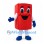 Book Mascot Costume in Red with Blue Gloves