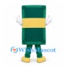 Banknote Mascot Costume in Green with Yellow Band