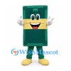Banknote Mascot Costume in Green with Yellow Band