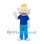 Boy Mascot Costume with Yellow Hair and Blue Shirt